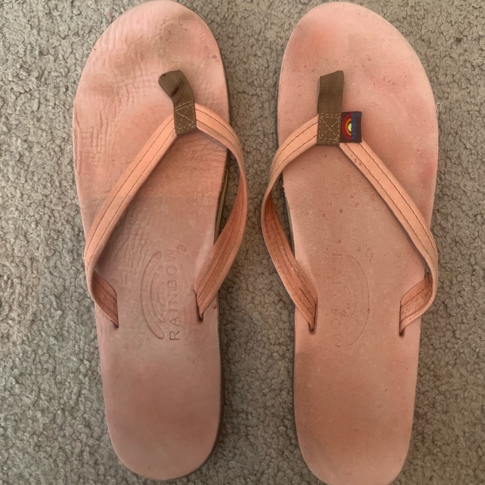 Rainbow flip flops
